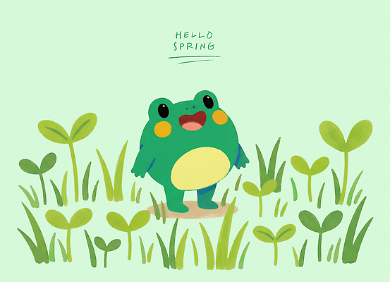 PSD 식물 동물 캐릭터 행복 감정 백그라운드 일러스트 봄꽃 자연 생명 개구리 웃음 초록색 새싹 환경 봄 성장 그림 겨울잠 경칩 국내일러스트 계절 꽃 컬러 표정 양서류 잠 절기 생태계 파일형식