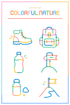 디자인 모래 컬러 여행 일러스트 장신구 배낭 모션 자연 부츠 세트 등산 캠핑 하이킹 탐험 깃발 표현 물병 국내일러스트 AI파일 신발 가방 레저 트래킹 물통 생태계 파일형식 벡터