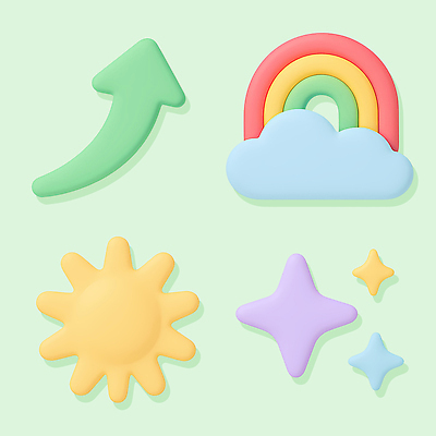 모양 PSD 편집이미지 디자인 화살표 별 컬러 백그라운드 무지개 놀이 표정 장식 장난감 태양 그림 창의성 편집3D 자연요소 3D 파일형식