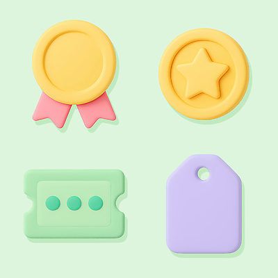 모양 PSD 편집이미지 디자인 교육 어린이 컬러 스티커 재료 놀이 수업 학습 꼬리표 티켓 메달 자격증 창의력 편집3D 사람 3D 라벨 증명서 상_상패 파일형식