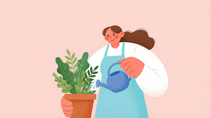 JPG 식물 손 여자 화분 컬러 잎 일러스트 모션 자연 실내 관리 환경 정원 시간 작업 물주기 원예 소재 국내일러스트 AI일러스트 AI콘텐츠 사람 취미 내부 신체부위 생태계 파일형식