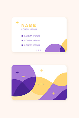 템플릿 디자인 컬러 백그라운드 텍스트 명함 형상 그래픽 세트 노란색 보라색 정보 이름 모던 꾸미기 인쇄물 스타일 이미지템플릿 AI파일 파일형식 벡터