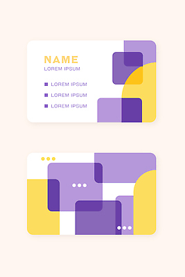 도형 템플릿 디자인 컬러 텍스트 명함 형상 그래픽 세트 노란색 보라색 배열 모던 레이아웃 단순화된 이미지템플릿 AI파일 파일형식 벡터