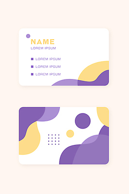 도형 템플릿 디자인 컬러 패턴 회사 명함 그래픽 세트 노란색 보라색 정보 이름 모던 뒷면 앞면 이미지템플릿 AI파일 무늬 비즈니스 파일형식 벡터
