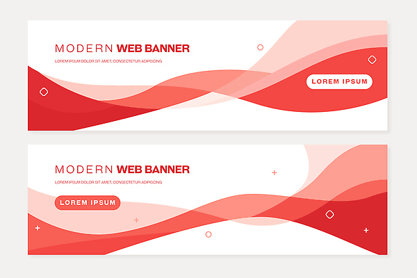 템플릿 디자인 배너 배너템플릿 가로배너 컬러 패턴 곡선 그래픽 빨간색 디지털 웹 알림 심볼 모던 마케팅 인쇄물 배너세트 AI파일 선 무늬 인터넷 가로 세트 파일형식 벡터