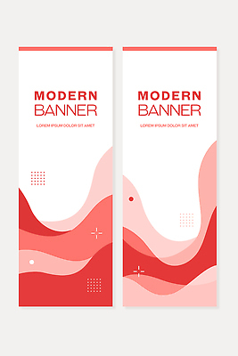 모양 템플릿 디자인 배너 배너템플릿 세로배너 분홍색 컬러 곡선 재료 그래픽 장식 빨간색 알림 마케팅 예시 배너세트 AI파일 선 세로 세트 파일형식 벡터