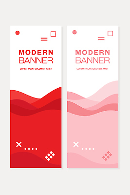 템플릿 디자인 배너 배너템플릿 세로배너 파도 분홍색 컬러 그래픽 빨간색 홈페이지 알림 모던 마케팅 배너세트 사용자 AI파일 바다 세로 세트 파일형식 벡터