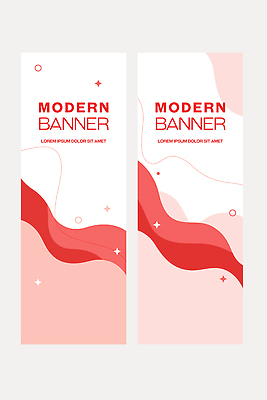 템플릿 디자인 배너 배너템플릿 세로배너 예술 백그라운드 패턴 곡선 텍스트 그래픽 빨간색 흰색 알림 심플 스타일 배너세트 AI파일 선 컬러 무늬 세로 세트 파일형식 벡터