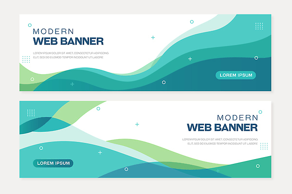 모양 템플릿 디자인 배너템플릿 가로배너 물결 컬러 인터넷 그래픽 초록색 파란색 세트 배열 알림 모던 구성 나란히 시각디자인 웹배너 AI파일 배너 웹템플릿 가로 파일형식 벡터