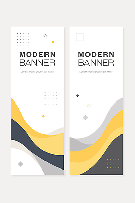 모양 템플릿 디자인 배너 배너템플릿 세로배너 물결 예술 그래픽 세트 노란색 주황색 회색 흰색 모던 웨이브 심플 AI파일 컬러 세로 파일형식 벡터