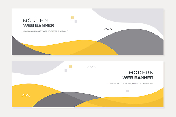 템플릿 디자인 배너템플릿 가로배너 물결 선 곡선 그래픽 세트 홈페이지 노란색 회색 배열 알림 직선 모던 웨이브 웹배너 AI파일 배너 컬러 웹템플릿 가로 파일형식 벡터
