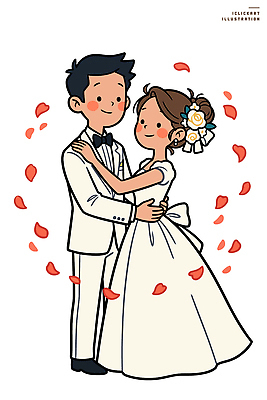 커플 옷 기념일 꽃잎 행복 신랑 결혼 일러스트 신혼부부 포옹 결혼식 사랑 장식 화장 로맨틱 축하 반지 준비 뷰티풀 순간 예식장 국내일러스트 AI파일 부부 꽃 감정 컨셉 장신구 관계 안기 이벤트 뷰티 공간 신혼 파일형식 벡터