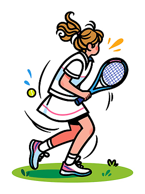 스포츠 운동화 일러스트 공 소녀 경기 여름 운동복 달리기 조깅 운동 테니스 호흡 연습 즐거움 준비 스타일 국내일러스트 AI파일 옷 계절 여자 감정 어린이 신발 모션 건강 구기 파일형식 벡터