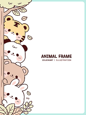 나무 동물 캐릭터 디자인 얼굴 어린이 컬러 일러스트 곰 프레임 귀여움 표현 토끼 관찰 호랑이 판다 즐거움 그림 동시 국내일러스트 AI파일 식물 감정 컨셉 포유류 모션 사람 신체부위 반려동물 파일형식 벡터