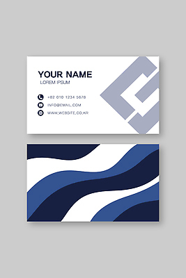 템플릿 디자인 물결 컬러 비즈니스 명함 그래픽 파란색 홈페이지 정보 이름 이메일 남색 연락처 예시 스타일 이미지템플릿 AI파일 파일형식 벡터