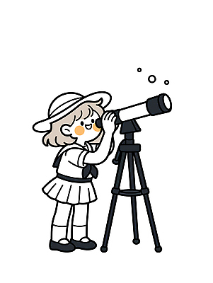 일러스트 모션 청소년 자연 하늘 소녀 야외 일상 여름 학습 치마 태양 망원경 탐험 흰색 관찰 즐거움 호기심 블라우스 천문학 삼각대 천문대 천문관측 흥미 국내일러스트 AI파일 자연요소 계절 여자 교육 감정 어린이 컬러 컨셉 상의 하의 사람 라이프 생태계 관측 파일형식 벡터