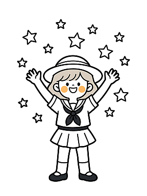 캐릭터 행복 교복 별 어린이 일러스트 학교 모션 상상 웃음 소녀 해변 여름 반짝임 꿈 표현 즐거움 그림 천문학 천문대 천문관측 국내일러스트 AI파일 자연요소 옷 계절 여자 교육 감정 바다 표정 사람 관측 파일형식 벡터