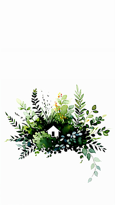 JPG 식물 꽃 여유 줄기 잎 일러스트 자연 수채화 주택 풍경 일상 초록색 정원 공간 드로잉 조화 색감 창의력 국내일러스트 AI일러스트 AI콘텐츠 감정 컬러 미술 건물 라이프 생태계 파일형식