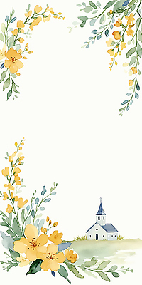 JPG 식물 디자인 꽃 종교 화초 백그라운드 잎 일러스트 자연 하늘 수채화 건물 교회 평화 공간 예배 조화 단순화된 뷰티풀 국내일러스트 AI일러스트 AI콘텐츠 건축물 컨셉 종교건축 생태계 파일형식