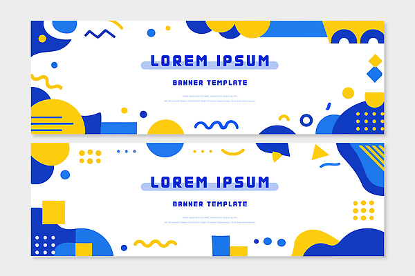 도형 템플릿 디자인 배너 배너템플릿 가로배너 컬러 백그라운드 텍스트 추상 형상 그래픽 파란색 세트 노란색 흰색 AI파일 무늬 가로 파일형식 벡터