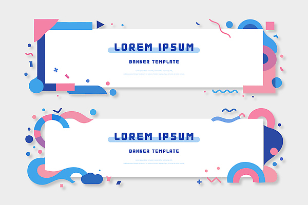 모양 템플릿 디자인 배너 배너템플릿 가로배너 컬러 텍스트 그래픽 파란색 알림 조화 마케팅 시각디자인 웹디자인 배너세트 AI파일 가로 세트 파일형식 벡터