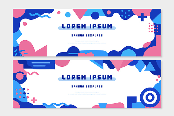 모양 템플릿 디자인 배너 배너템플릿 가로배너 컬러 패턴 그래픽 파란색 디지털 발표 알림 온라인 마케팅 창의성 배너세트 AI파일 무늬 가로 세트 파일형식 벡터