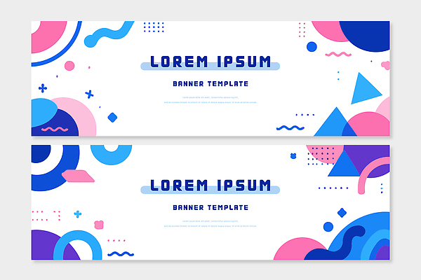 템플릿 디자인 배너 배너템플릿 가로배너 컬러 형상 그래픽 파란색 디지털 모던 레이아웃 직사각형 구성 창의성 배너세트 AI파일 도형 가로 세트 파일형식 벡터