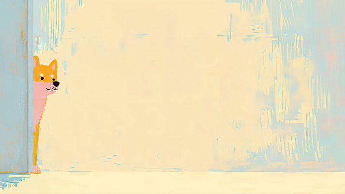 JPG 동물 시선 포즈 일러스트 프레임 실내 반려동물 머리 문 귀여움 공간 탐험 개 정지 즐거움 호기심 밝은색 현재 국내일러스트 AI일러스트 AI콘텐츠 감정 컨셉 포유류 모션 내부 신체부위 파일형식