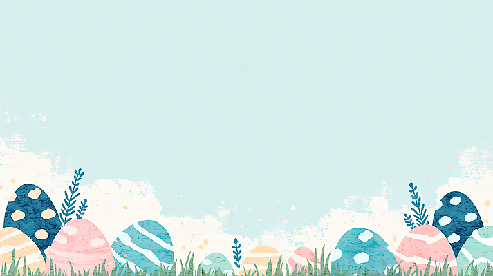 JPG 식물 디자인 분홍색 컬러 백그라운드 무늬 패턴 일러스트 자연 잔디 초원 장식 파란색 세트 계란 축제 봄 그림 부활절계란 장면 국내일러스트 AI일러스트 AI콘텐츠 계절 부활절 알 생태계 파일형식