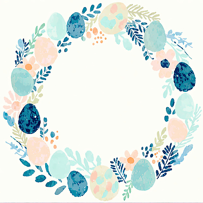 JPG 식물 디자인 계절 기념일 꽃 컬러 백그라운드 일러스트 자연 페인팅 수채화 장식 정원 계란 봄 원형 부활절계란 국내일러스트 AI일러스트 AI콘텐츠 도형 부활절 이벤트 알 생태계 파일형식