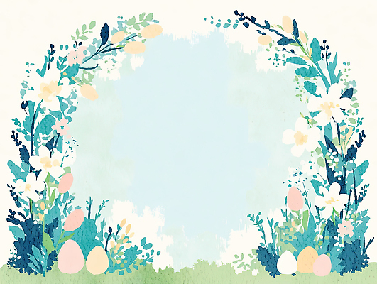 JPG 식물 디자인 꽃 예술 컬러 백그라운드 일러스트 자연 페인팅 그래픽 장식 인테리어 계란 봄 부활절계란 조경 부드러움 조화 테마 스타일 국내일러스트 AI일러스트 AI콘텐츠 계절 부활절 알 감각 생태계 파일형식
