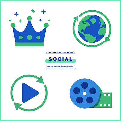 디자인 문화 지구 상징 일러스트 왕관 그래픽 표현 연결 필름 이미지 재생 언론 공유 소통 소셜미디어 콘텐츠 사용자 국내일러스트 AI파일 컨셉 파일형식 벡터