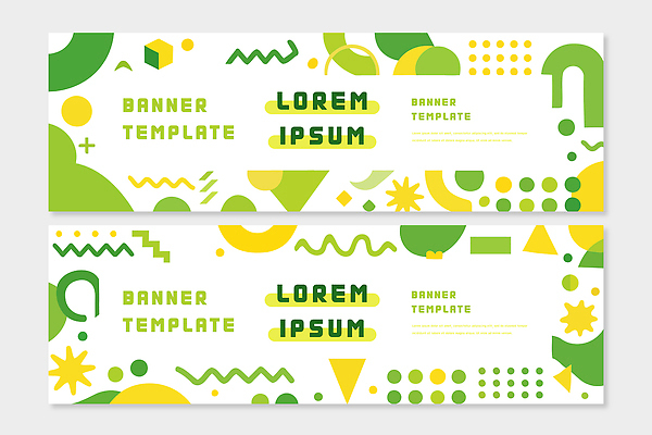 모양 템플릿 디자인 배너 배너템플릿 가로배너 컬러 커뮤니케이션 그래픽 장식 초록색 제조 균형 알림 예시 창의성 흥미 스타일 배너세트 사용자 AI파일 컨셉 가로 세트 파일형식 벡터
