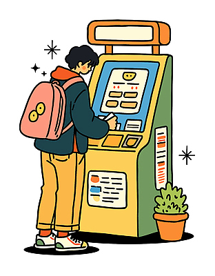 학생 음료 백그라운드 가방 일러스트 학교 기술 일상 상점 대기 도시 기다림 선택 서비스 주문 편리함 국내일러스트 AI파일 잡화 교육 컨셉 모션 라이프 파일형식 벡터