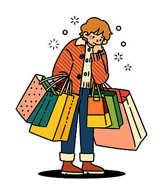 옷 패션 남자 컬러 가방 일러스트 모션 사람 취미 생활 쇼핑 상점 기다림 시장 소비 구매 즐거움 오브젝트 주말 유통 국내일러스트 AI파일 잡화 감정 파일형식 벡터