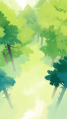 JPG 나무 식물 길 일러스트 자연 나뭇잎 풍경 초록색 여름 햇빛 산책 숲 시원함 열대우림 외출 조경 국내일러스트 AI일러스트 AI콘텐츠 계절 컬러 잎 휴식 태양 생태계 파일형식