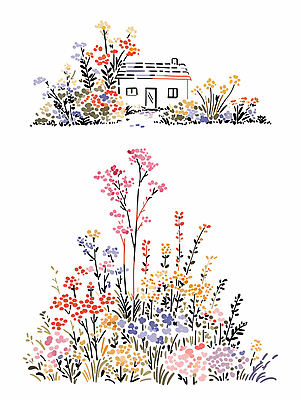 식물 계절 꽃 자연 취미 건물 보호 생태계 파일형식 AI콘텐츠 꽃밭 풍경 주택 컬러 나무 정원 시골 자연보호 환경 원예 봄 색소 JPG 일러스트 국내일러스트 보테니컬아트 AI일러스트