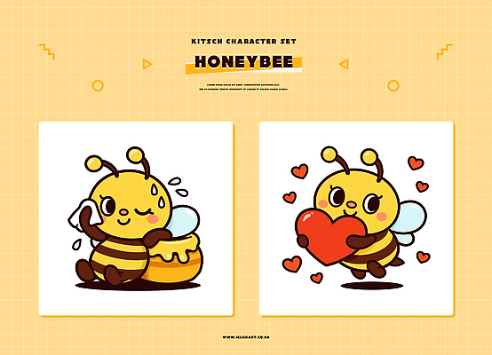 모양 캐릭터 감정 컬러 컨셉 관계 표정 사람 벌_곤충 파일형식 벡터 디자인 귀여움 꿀 하트 웃음 키치 세트 사랑 어린이 장신구 친구 장난 즐거움 AI파일 일러캐릭터 일러스트 노란색 꿀벌