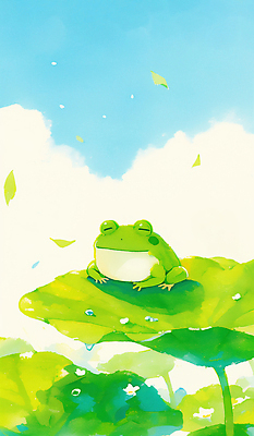 주간 식물 시선 계절 컬러 잎 모션 양서류 태양 절기 생태계 파일형식 개구리 연잎 햇빛 자연 하늘 물방울 파란색 동물 아침 풍경 앉기 응시 감정 생명 환경 여름 일과 국내일러스트 JPG 일러스트 경칩 봄