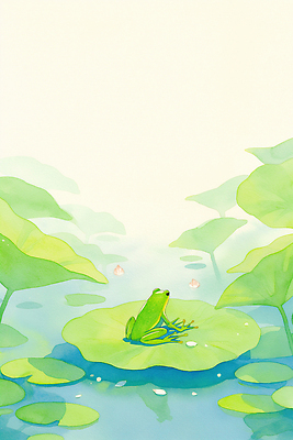 JPG 식물 동물 응시 컬러 일러스트 자연 하늘 생물 연꽃 개구리 앉기 풍경 초록색 물 여름 수중 봄 대기 연못 수중식물 연잎 경칩 Illustration 국내일러스트 AI일러스트 AI콘텐츠 자연요소 시선 계절 꽃 잎 모션 양서류 절기 생태계 파일형식