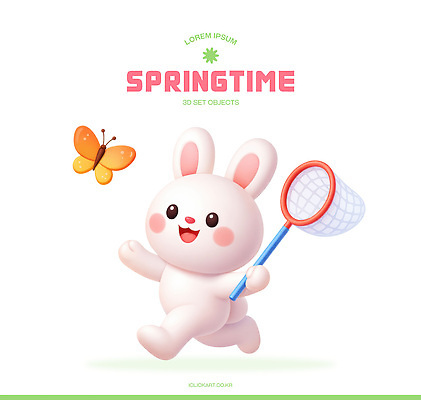 계절 감정 곤충 컨셉 포유류 모션 사람 반려동물 3D 파일형식 토끼 나비 그물 달리기 봄 동물 즐거움 놀이 어린이 귀여움 캐릭터 생동감 편집이미지 편집3D PSD