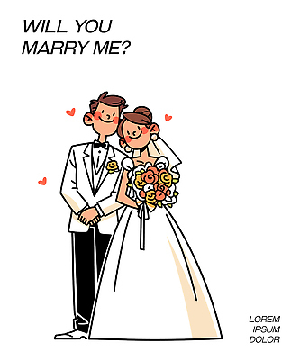 옷 꽃 감정 다수 결혼 컨셉 관계 표정 사람 이벤트 파일형식 벡터 제안 사랑 행복 드레스 정장 꽃다발 커플 순간 포즈 웃음 기념일 두명 결혼식 귀여움 기쁨 여러명 일러스트 국내일러스트 AI파일