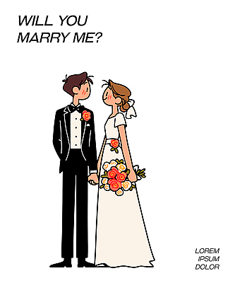 시선 옷 꽃 감정 결혼 관계 사람 이벤트 신체부위 파일형식 벡터 제안 남자 여자 정장 드레스 꽃다발 사랑 커플 결혼식 행복 프로포즈 순간 손 응시 표현 기념일 일러스트 국내일러스트 AI파일