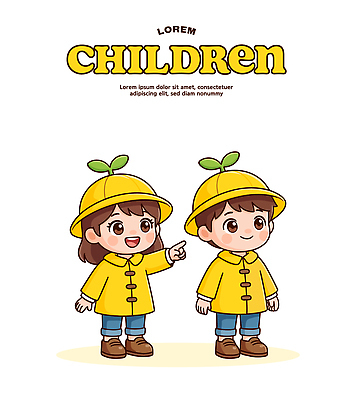 옷 감정 컬러 관계 모션 표정 사람 태양 파일형식 벡터 어린이 노란색 우비 이야기 웃음 놀기 햇빛 친구 손짓 외출 즐거움 캐릭터 일러스트 국내일러스트 AI파일 유치원복