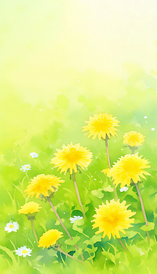 JPG 식물 꽃 꽃밭 일러스트 자연 생명 풍경 초원 초록색 빛 햇빛 노란색 봄 성장 흰색 민들레 뷰티풀 국내일러스트 계절 컬러 태양 생태계 파일형식