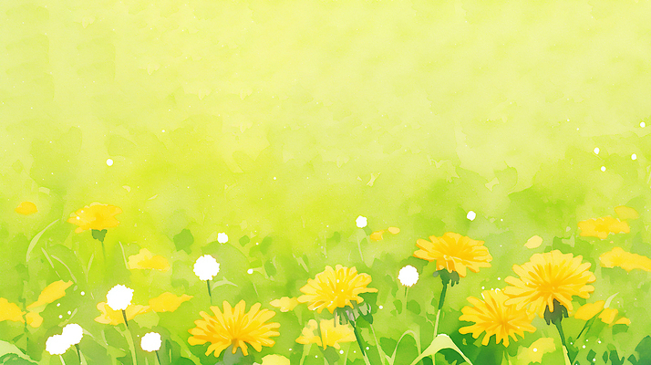 JPG 식물 꽃 컬러 일러스트 자연 하늘 생명 풍경 초원 일상 초록색 햇빛 노란색 봄 흰색 민들레 장면 단순화된 뷰티풀 오후 국내일러스트 AI일러스트 AI콘텐츠 계절 라이프 태양 생태계 파일형식