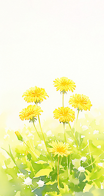 JPG 식물 꽃 일러스트 자연 생명 풍경 초원 초록색 여름 햇빛 노란색 환경 봄 민들레 원예 식물원 풍경화 국내일러스트 AI일러스트 AI콘텐츠 계절 컬러 취미 태양 그림 생태계 파일형식