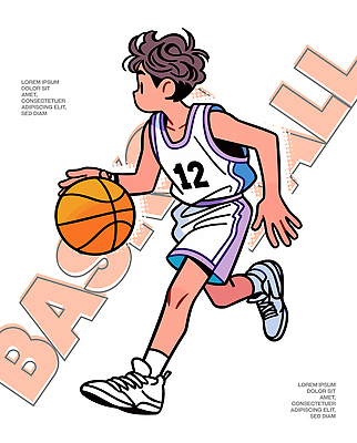 옷 남자 어린이 스포츠 컨셉 운동선수 농구 건강 운동복 숫자 구기 외투 파일형식 벡터 소년 드리블 공 운동 코트 경기 농구복 집중 모션 협력 연습 경쟁 12 유니폼 속도 일러스트 AI파일 농구선수 국내일러스트