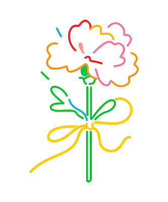 식물 꽃 컬러 문화예술 파일형식 벡터 꽃다발 그림 선 줄기 리본 잎 분홍색 노란색 초록색 디자인 단순화된 예술 표현 미술 장식 국내일러스트 일러스트 AI파일 컬러풀 카네이션