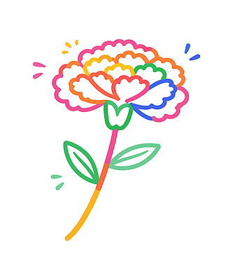 식물 꽃 종이 컬러 생태계 파일형식 벡터 줄기 잎 예술 그림 디자인 색칠 창작 자연 스타일 표식 뷰티풀 표현 장식 동시 선 색종이 국내일러스트 일러스트 AI파일 컬러풀 카네이션